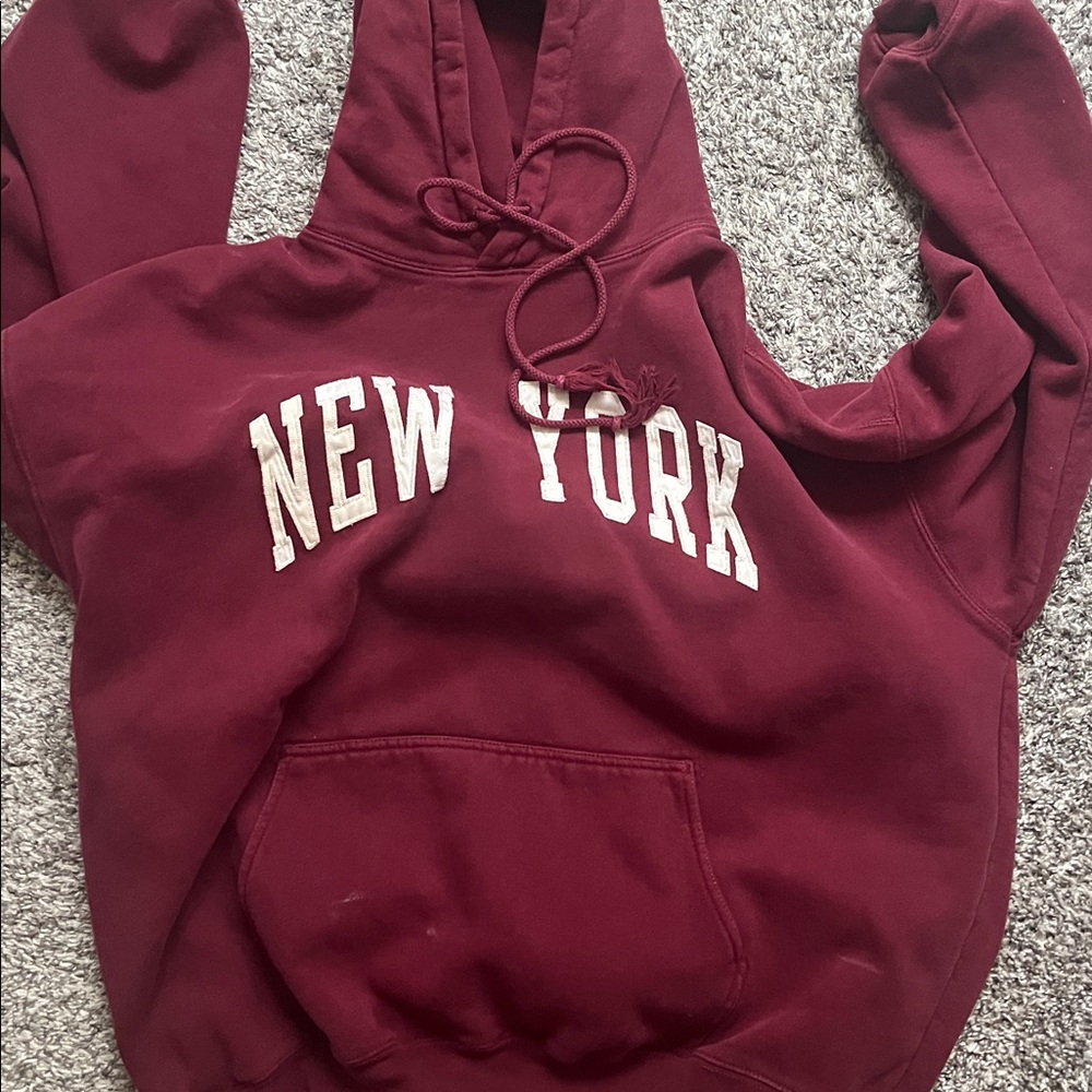 Brandy Melville Maroon 'New York' Hoodie
